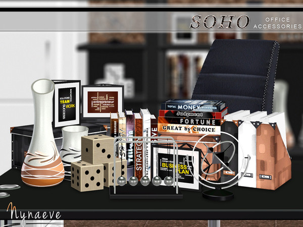 Sims 3 — Soho Office Accessories by NynaeveDesign — Modern office accessories bring together smooth, clean lines