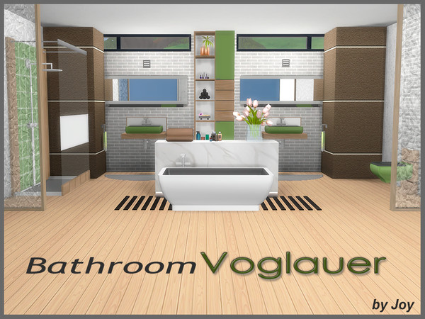 Sims 4 — Bathroom Voglauer by Joy6 — A set of furniture for the bathroom in a modern style Objects in this set: Shower
