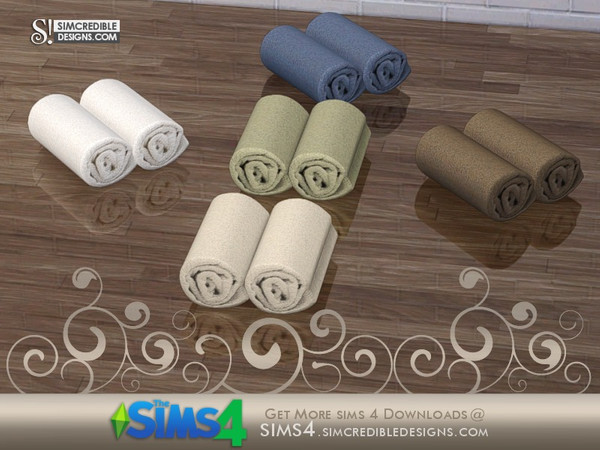 Sims 4 — Realce towels by SIMcredible! — by SIMcredibledesigns.com available at TSR 5 colors variations