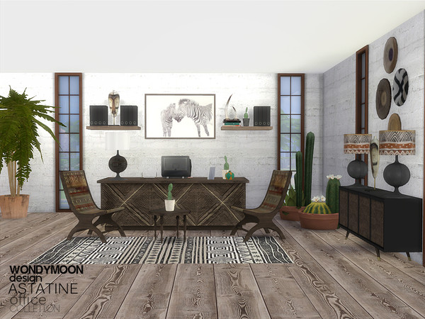Sims 4 — Astatine Office by wondymoon — - Astatine Office - Wondymoon|TSR - Creations'2017 - Set Contains -Desk -Living
