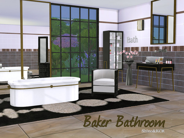 Sims 4 — Bathroom Baker by ShinoKCR — Contemporary Furniture Set for a Bathroom inspired by the Designer JeanLouisDeniot