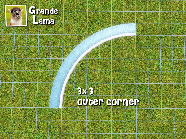 Sims 3 — Poolside - 3x3 outer corner by GrandeLama — Part of the GrandeLama Poolside set.