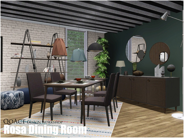 Sims 3 — Rosa Dining Room by QoAct — QoAct Design Workshop | 2017 Dining Room Collection Set Content: - Rosa Dining Chair