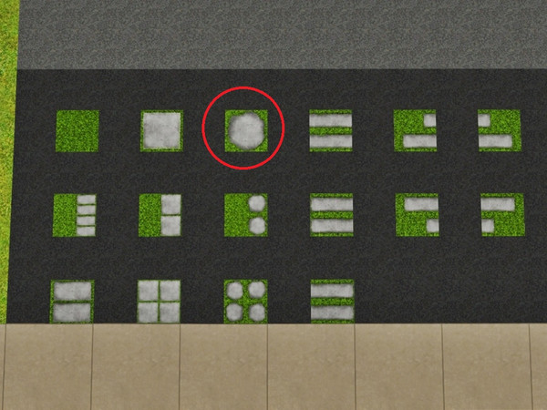 Sims 3 — Grass One Stone by Prickly_Hedgehog — Luscious grass with one large stepping stone