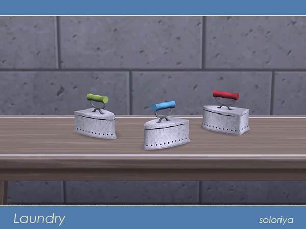 Sims 4 — Laundry Old Iron by soloriya — Classic old iron. Part of Laundry set. 3 color variations. Category: Decorative -