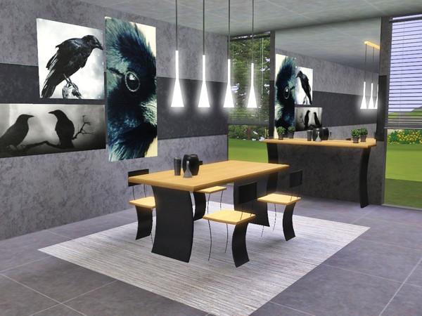 Sims 3 — Corvus Dining Set by Prickly_Hedgehog — This is my very first set of actual objects and it turned out to be a