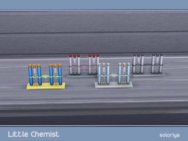 Sims 4 — Little Chemist Test Tubes version B by soloriya — Six colorful test tubes. Part of Little Chemist set. 4 color