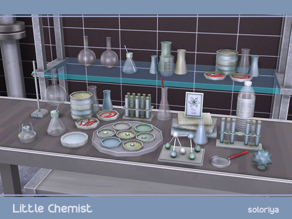 Sims 4 — Little Chemist by soloriya — Chemistry set for little geniuses. Has 4 color variations, includes 16 objects.