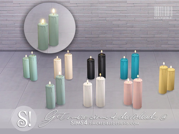 Sims 4 — Dual channel candles by SIMcredible! — by SIMcredibledesigns.com available at TSR 7 colors variations