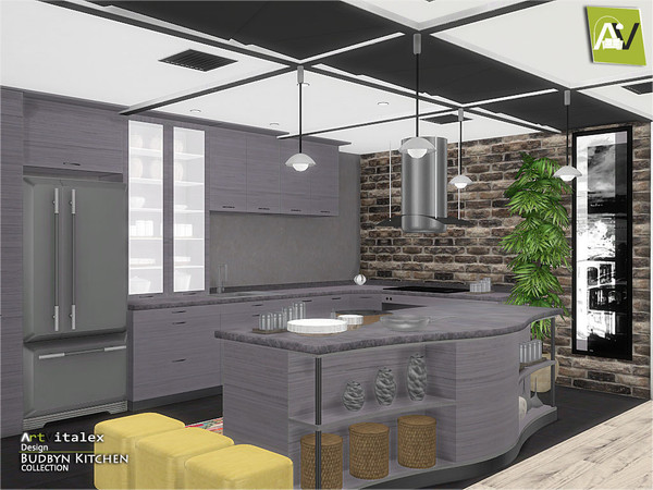 Sims 4 — Budbyn Kitchen by ArtVitalex — - Budbyn Kitchen - ArtVitalex@TSR, Aug 2017 - All objects three has a different