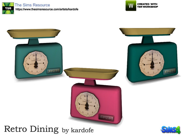Sims 4 — kardofe_Retro Dining_Weighing machine by kardofe — Kitchen scale retro style, in three color options 
