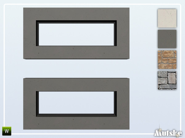 Sims 4 — Nome Window Privat Mid Wall 3x1 by Mutske — Part of the Nome Constructionset. Made by Mutske@TSR. 