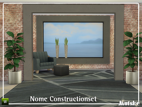 Sims 4 — Nome Constructionset by Mutske — This is a small constructionset with chunky window frames and they have slots!