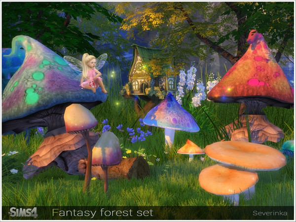 Sims 4 — Fantasy forest set by Severinka_ — A set of ornamental plants for decorating the house and garden. It can be