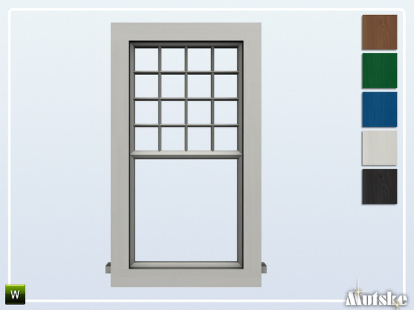 Sims 4 — Shingle Window Counter Fixed Single 2x1 by Mutske — Part of the construtionset Shingle. Made by Mutske@TSR. 