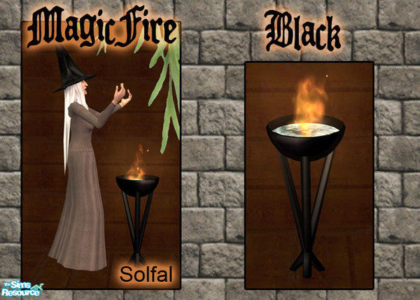 Sims 2 — Magic Fire Black by solfal — A magic fire that can be turned on and of by the sim. Adds a little fun. 