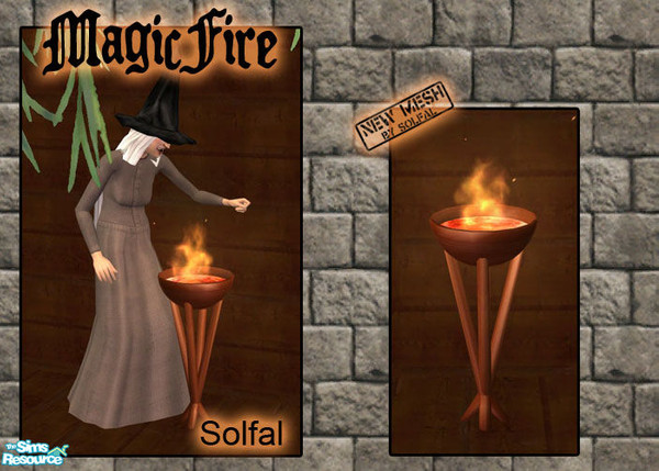 Sims 2 — Magic Fire -  Mesh File by solfal — A magic fire that can be turned on and of by the sim. Adds a little fun. 