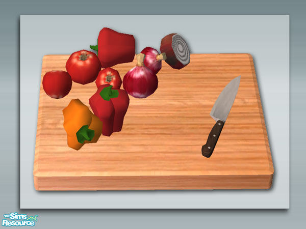 Sims 2 — Rustic Kitchen - Chopping Board by Shakeshaft — Part of a Rustic style kitchen set with 13 new meshes and 6