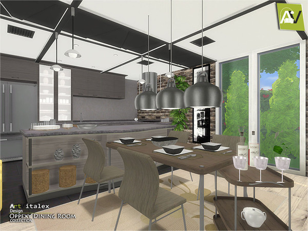 Sims 4 — Oppexy Dining Room by ArtVitalex — - Oppexy Dining Room - ArtVitalex@TSR, Sep 2017 - All objects three has a