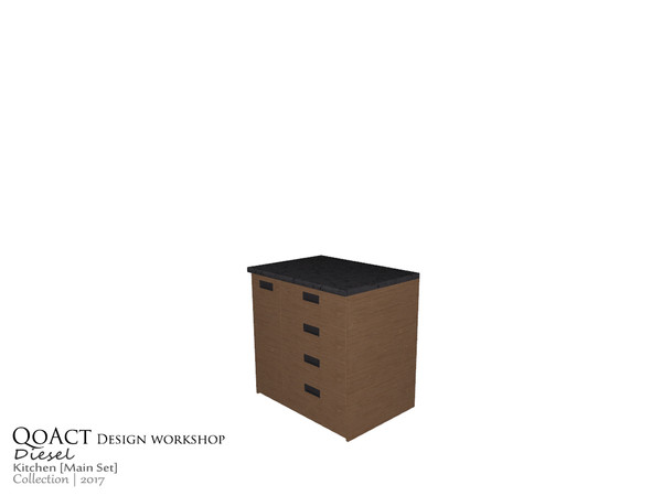 Sims 4 — Diesel Counter Wide Drawers Right    by QoAct — Part of the Diesel Kitchen QoAct Design Workshop | 2017 Kitchen