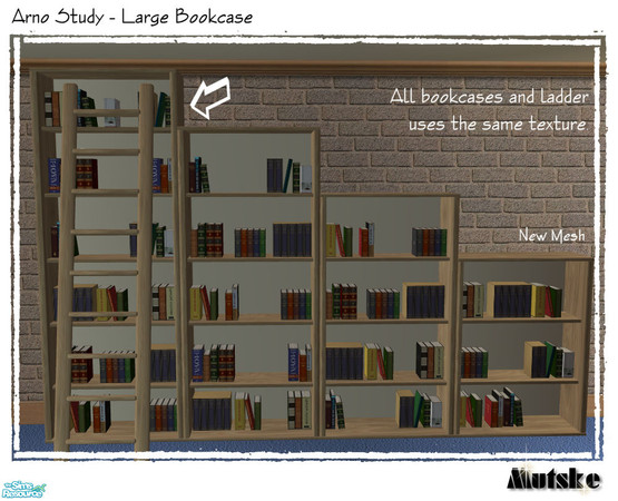Sims 2 — Arno Study - Main Mesh Large Bookcase by Mutske — This is the Main Mesh File for Bookcases and Ladder. All