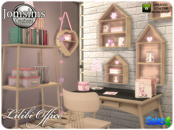 Sims 4 — Lilibi office by jomsims — here for your sims teen lilibi office. sweetness and wood . desk. Chair desk. misc
