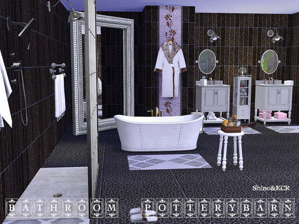 Sims 4 — Bathroom Potterybarn by ShinoKCR — Bathroom Furniture inspired by Potterybarn with Textures matching the Series