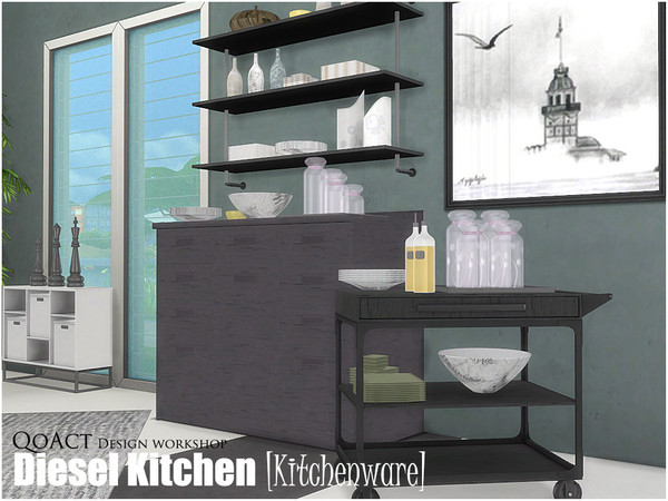 Sims 4 — Diesel Kitchen [Kitchenware] by QoAct — QoAct Design Workshop | 2017 Kitchen Collection Set Content: - Diesel