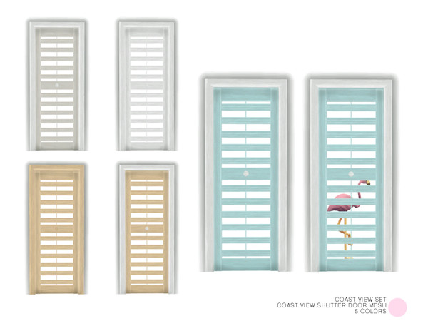 Sims 4 — Coast View Shutter Door Mesh by DOT — Coast View Shutter Door Mesh by DOT of The Sims Resource
