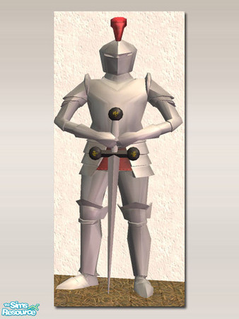 Sims 2 — Knight Sculpture -  Mesh by Shakeshaft — A new mesh Knight to guard your Castle Doors, set includes several