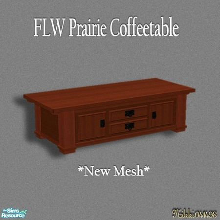 Sims 2 — FLW Prairie Coffeetable by Nikki041498 — *New Mesh* Rich wood and simple details enrich the look of this Prairie