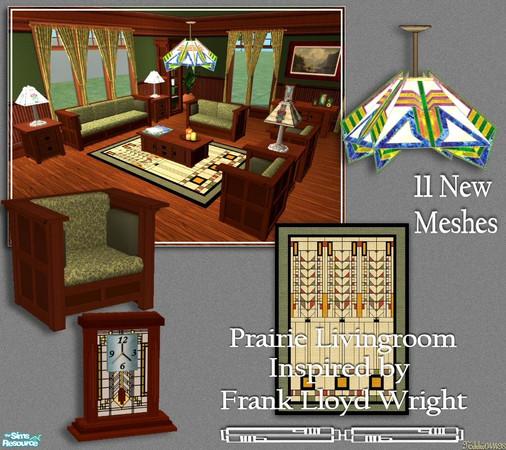 Sims 2 — Prairie Livingroom Set by Nikki041498 — I was inspired by the work and designs of the world famous Architect