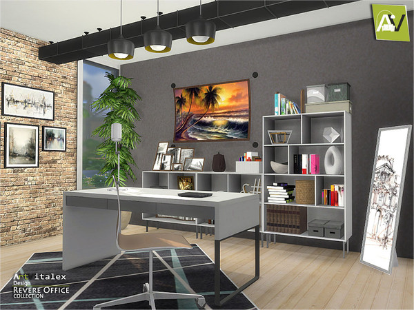 Sims 4 — Revere Office by ArtVitalex — - Revere Office - ArtVitalex@TSR, Dec 2017 - All objects three has a different