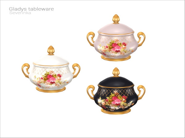 Sims 4 — [Gladys tableware] - soup by Severinka_ — Porcelain soup From the set 'Gladys tableware' Build / Buy category: