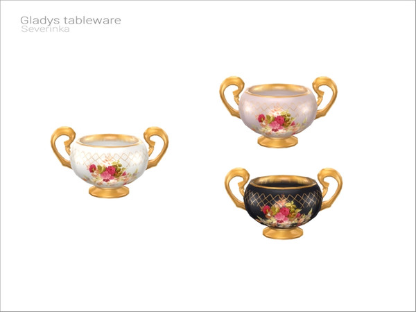 Sims 4 — [Gladys tableware] - sweetpot by Severinka_ — Porcelain sweetpot From the set 'Gladys tableware' Build / Buy