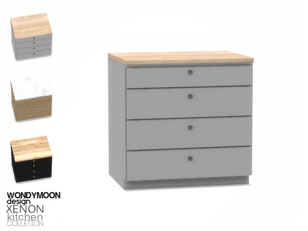 Sims 4 — Xenon Counter II by wondymoon — - Xenon Kitchen - Counter II - Wondymoon|TSR - Creations'2017