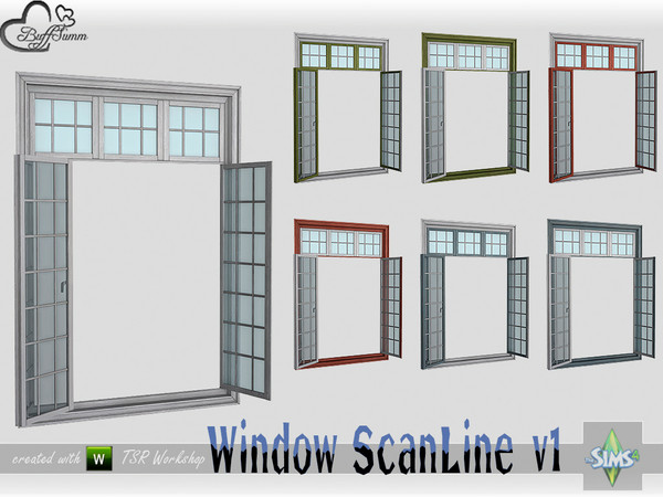 Sims 4 — WindowSet ScanLine Full 2x1 v1 open by BuffSumm — Part of the *Window Set ScanLine* Created by BuffSumm @ TSR
