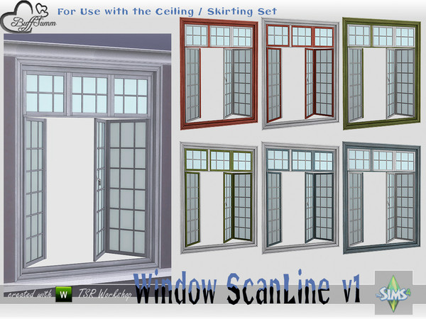 Sims 4 — WindowSet ScanLine Full 2x1 ceiling open by BuffSumm — Part of the *Window Set ScanLine* Created by BuffSumm @