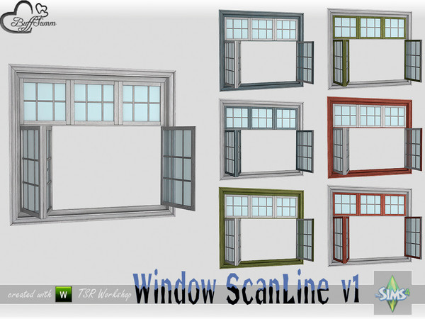 Sims 4 — WindowSet ScanLine Single 2x1 v1 open by BuffSumm — Part of the *Window Set ScanLine* Created by BuffSumm @ TSR