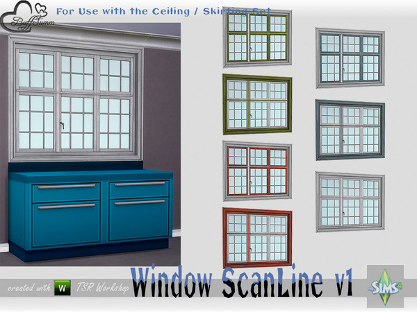 Sims 4 — WindowSet ScanLine Counter 2x1 v1 ceiling by BuffSumm — Part of the *Window Set ScanLine* Created by BuffSumm @