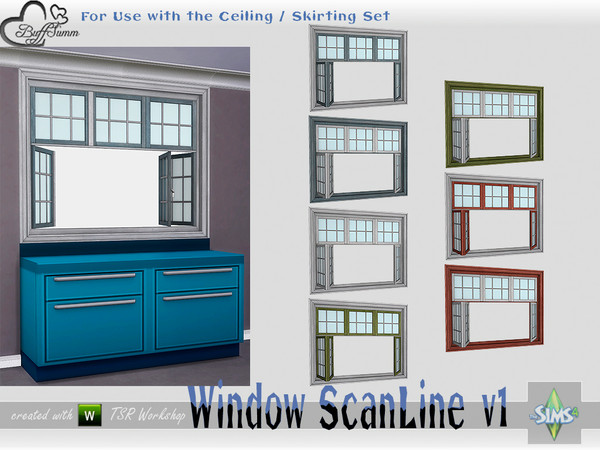 Sims 4 — WindowSet ScanLine Counter 2x1 v1 ceiling open by BuffSumm — Part of the *Window Set ScanLine* Created by