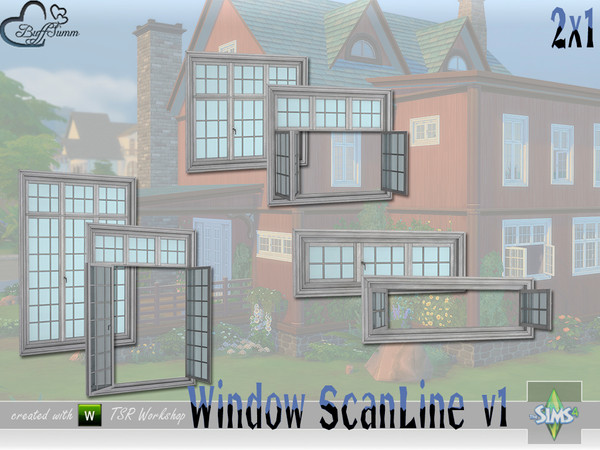 Sims 4 — WindowSet ScanLine 2x1 v2 by BuffSumm — !!!! Please download again the Full Windows - I fixed the Wallmask!!!!!
