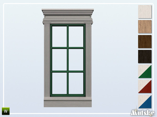 Sims 4 — Caesar Window Middle Single 2x1 by Mutske — This window is part of the Caesar Constructionset. Made by