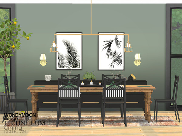 Sims 4 — Technetium Dining by wondymoon — - Technetium Dining - Wondymoon|TSR - Creations'2018 - Set Contains -Dining
