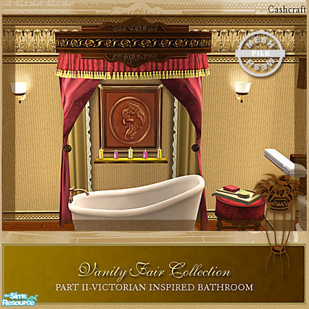 Sims 2 — Vanity Fair Bathroom - Canopy Mesh by Cashcraft — Vanity Fair Collection Part II is a Victorian inspired
