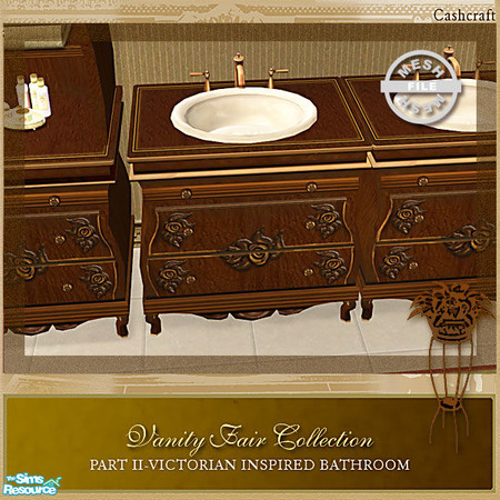Sims 2 — Vanity Fair Bathroom - Sink Mesh by Cashcraft — Vanity Fair Collection Part II is a Victorian inspired bathroom.