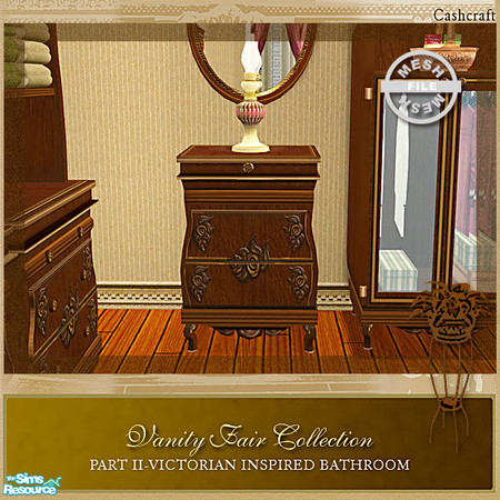 Sims 2 — Vanity Fair Bathroom - Hamper Mesh by Cashcraft — Vanity Fair Collection Part II is a Victorian inspired