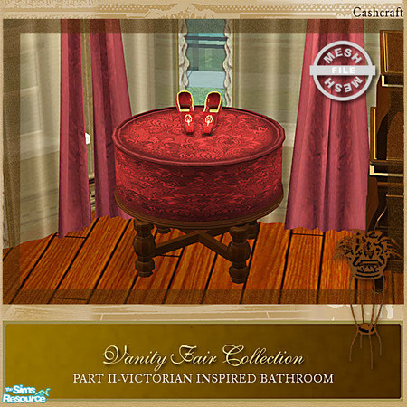 Sims 2 — Vanity Fair Bathroom - Footstool Mesh by Cashcraft — Vanity Fair Collection Part II is a Victorian inspired