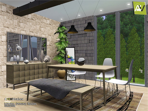 Sims 3 — Lowell Dining Room by ArtVitalex — - Lowell Dining Room - ArtVitalex@TSR, Dec 2016 - All objects are recolorable