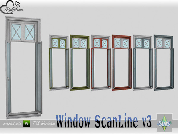 Sims 4 — WindowSet ScanLine Full 1x1 v3 open by BuffSumm — Part of the *Window Set ScanLine* Created by BuffSumm @ TSR